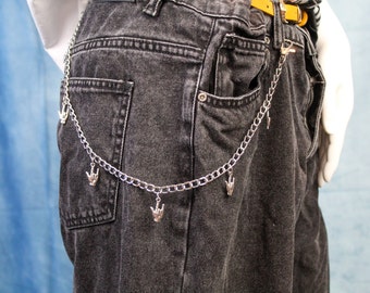 Rock Fingers Jean Chain, Accessories, Hip Hop, Street Fashion, Belt Chain, Wallet Chain, Punk, Rock, Alternative, Belt Chain, Pants Chain