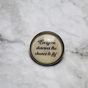 Wicked Pin Badge, Defying Gravity Badge, Brooch Button Badge Accessory Jewellery Gift Present Novelty Bag Shirt Musical Elphaba Glinda