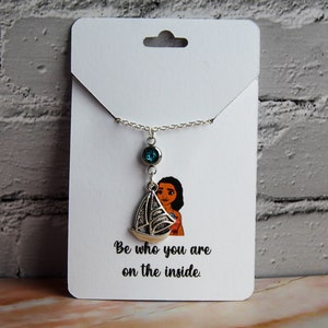 Moana inspired Necklace, Fairy Tale Necklace, Princess Charm Necklace, Gift Present Family Stocking Stuffer Cute Jewellery