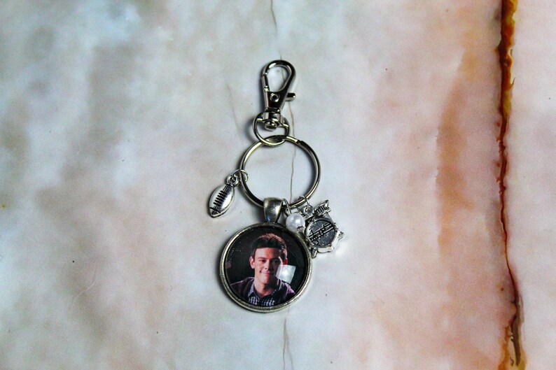 Finn Hudson Bag Charm, Glee Keyring, Cory Monteith Keychain, Gleek Bag ...