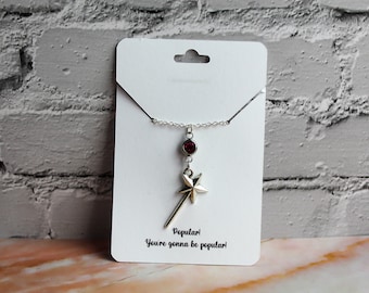 Naszyjnik Wicked, Naszyjnik z Czarnoksiężnikiem z Krainy Oz, Naszyjnik z zawieszką Elphaba, Prezent dla rodziny, Prezent do skarpety, Słodka biżuteria Glinda Popular