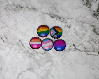 Pride Pin Badge, Pride Flag Badge, Brooch Button Accessory Jewellery Gift Present Novelty Bag Shirt LGBT  Lesbian Gay Bi Trans Proud