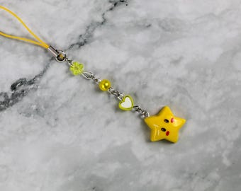Cartoon Star Handyanhänger Pink Perlen Handyanhänger - Handy, Airpod Hülle, Digicam, Binder Bead Schlüsselanhänger, Taschenanhänger, niedliches Geschenk für sie