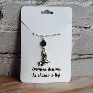 Wicked Necklace, Wizard of oz Necklace, Charm Elphaba Necklace, Gift Present Family Stocking Stuffer Cute Jewellery Glinda Defying Gravity