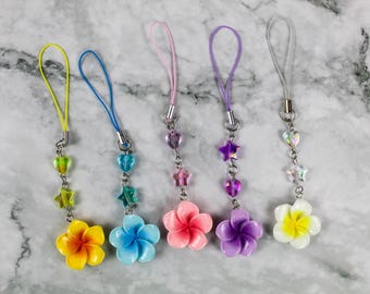 Flower Phone Charm Beaded Phone Charms - Phone, Airpod Case, Digicam, Binder Bead Keychain, Bead Bag Charm, Cute gift for her Charms
