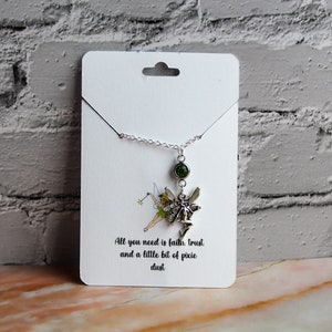 Tinkerbell Inspired Necklace, Fairy Necklace, Magic Necklace, Gift Present Family Stocking Stuffer Cute Jewellery  Love Pixie Dust