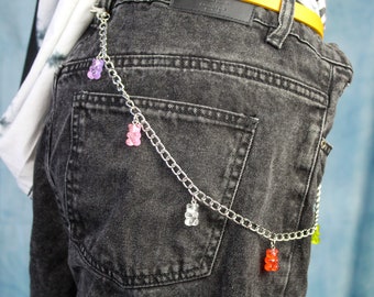 Gummy Bear Jean Chain, Accessories, Hip Hop, Street Fashion, Belt Chain, Wallet Chain, Punk, Rock, Alternative, Belt Chain, Pants Chain