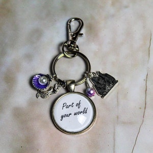 Ariel Bag Charm, The Little Mermaid Keyring, Part Of Your World Keychain, Bag Charm Gift Present Family Purse Stocking Stuffer Cute Charms