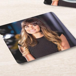 Glee Coaster, Rachel Berry Coaster, Santana Lopez Coaster Gift for her for him Sister Friend Tea Coffee Actor Coaster Finn Hudson