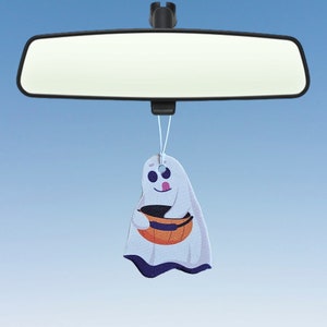 Deodorante per auto fantasma, deodorante per auto Halloween, stagione spettrale, profumo per auto mostro, odore, fragranza, regalo, spaventoso, cartone animato, carino, novità, deodorante