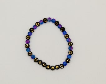 Pulsera Ohana, pulsera elástica, pulsera de cuentas, pulsera con cita, regalo para hermana, amiga, familia, festival, Lilo y Stitch