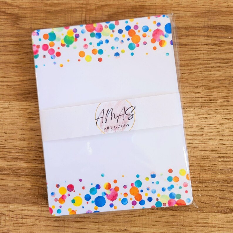 Rainbow Confetti Cardstock Notepad Etsy
