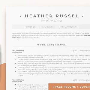 Puede incluir: Una plantilla de currículum y carta de presentación de una página. La plantilla está diseñada para que la use un profesional al postularse para un trabajo. La plantilla incluye una sección para la experiencia laboral, las habilidades y la educación. La plantilla está diseñada para ser fácil de leer y entender.