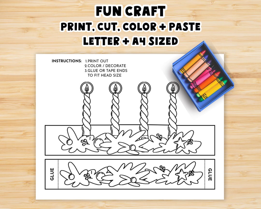 Saint Lucy Coloring Craft: St Lucia Crown Craft, Evergreen Crown With ...