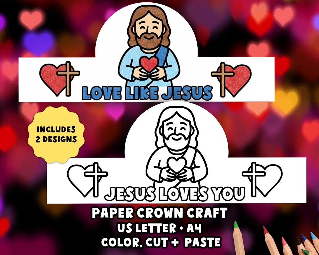 Jesus Loves You Sunday School Craft: Bible Study Craft Coloring Paper ...