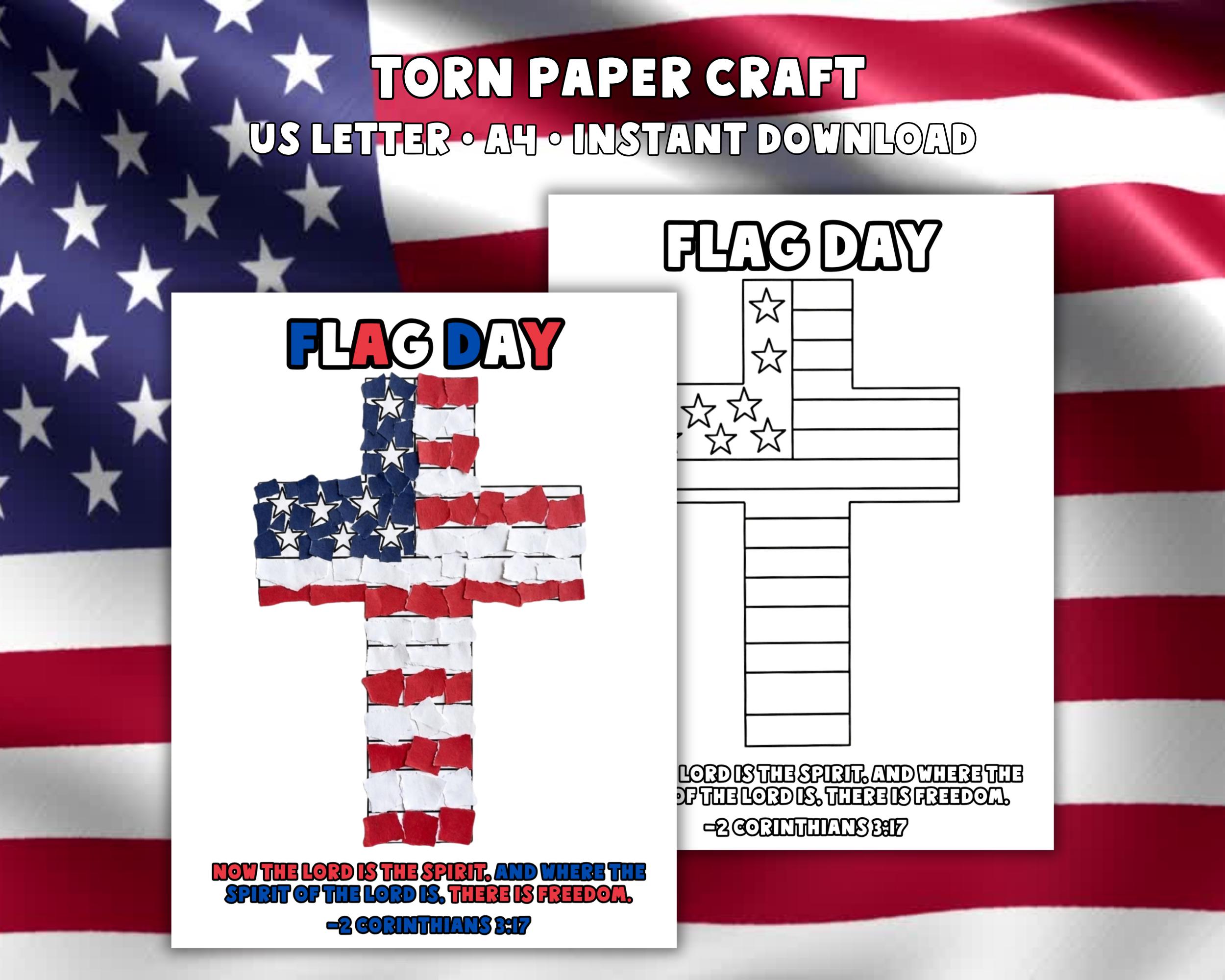 17 Spectacular Stars Crafts for Kids To Make Together 11 Flag Day Sunday School Craft, American Flag Cross Torn Paper…