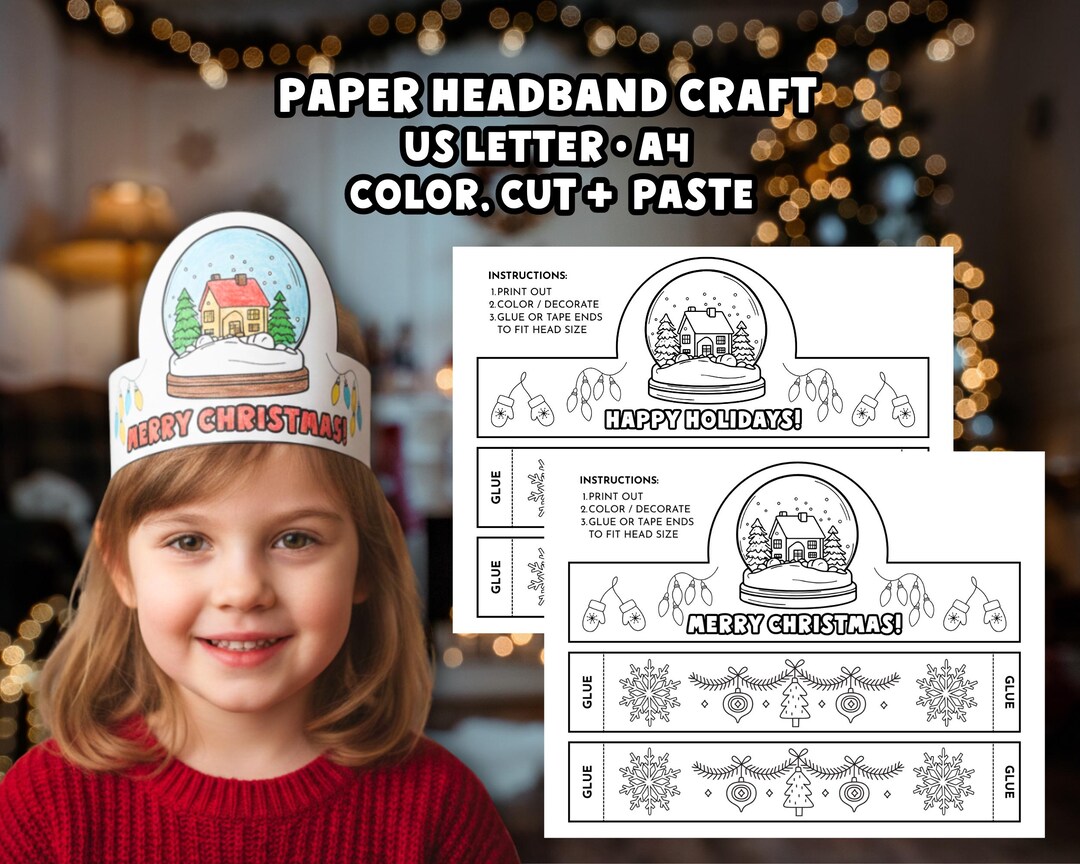 Merry Christmas Craft for Kids: Happy Holidays Paper Crown Headband ...