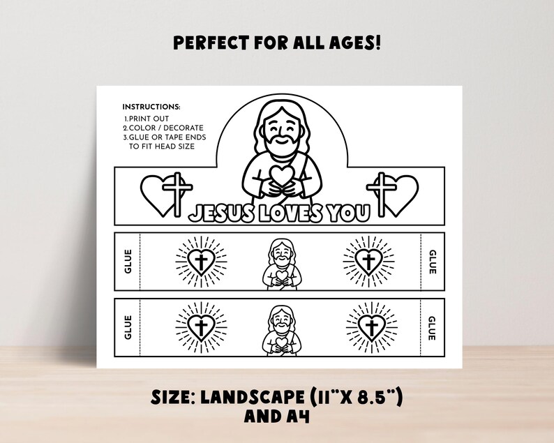 Jesus Loves You Sunday School Craft: Bible Study Craft Coloring Paper ...
