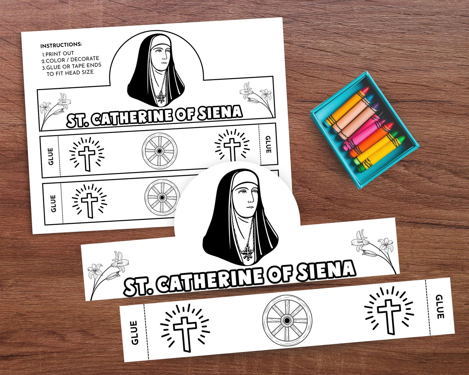 St Catherine of Siena Craft: All Saints Day Sunday School Paper Crown ...