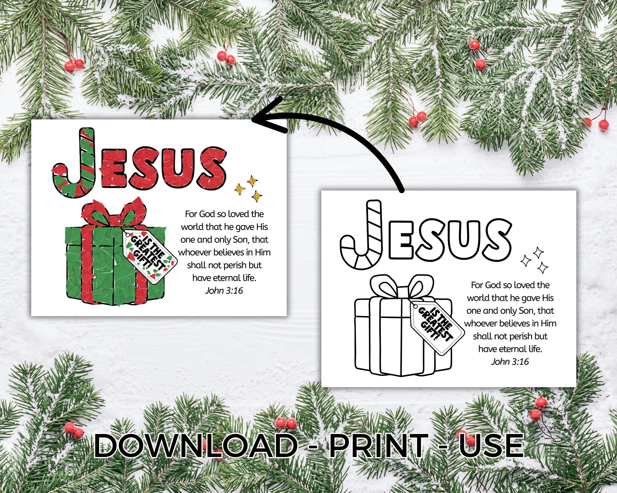 Sunday School Christmas Craft: Jesus is the Greatest Gift Activity ...