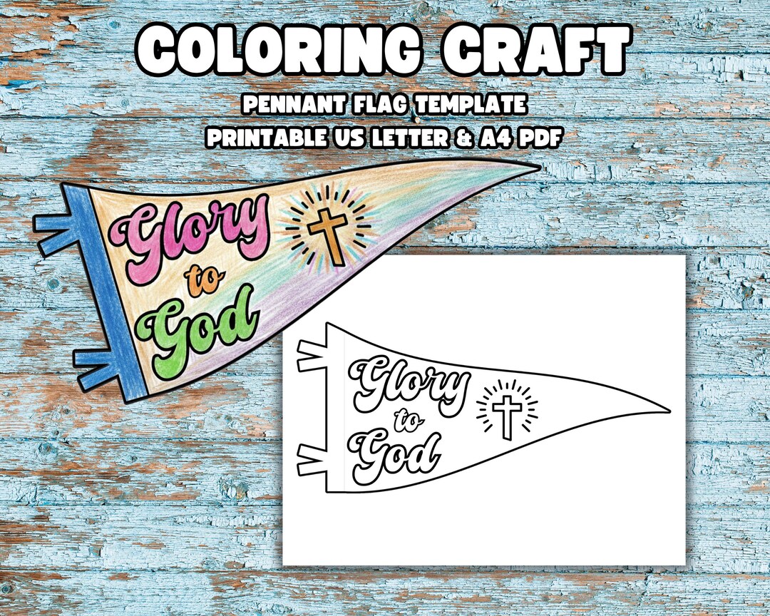 Glory to God Craft: Sunday School Pennant Flag Craft, Bible Study ...