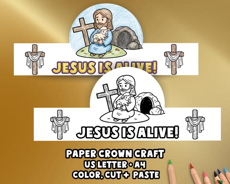 Jesus is Alive Easter Sunday School Craft: He is Risen Jesus ...
