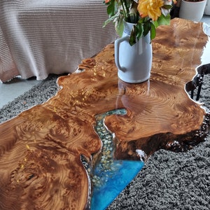 Wooden epoxy table