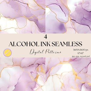 Lavender Alcohol Ink Digital Paper, Watercolor Digital Paper, Vibrant Watercolor Abstract Clipart, Background PNG, Watercolor Abstract