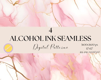 Light Pink Alcohol Ink Digital Paper, Abstract Watercolor Clipart (Digital Download)