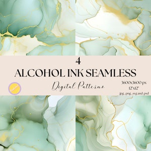 Light Green Alcohol Ink Digital Paper, Watercolor Digital Paper, Vibrant Watercolor Abstract Clipart, Background PNG, Watercolor Abstract