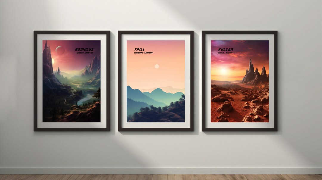 Star Trek Travel Landscapes Set, Romulus, Trill, Vulcan