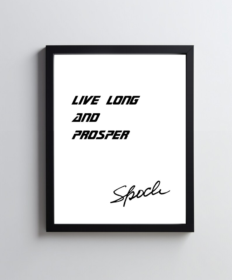 Star Trek Quotes Set, Spock Iconic Quotes, Gift Idea, Live Long and