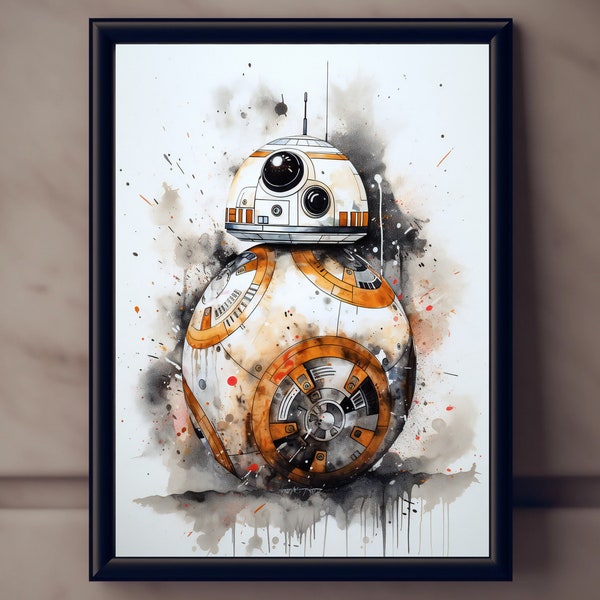 Star Wars Droids set to print, Instant Download, R2-D2 Poster, BB-8 Poster, K-2SO Poster, Star Wars Poster, Print at home, Nerd Cave Print