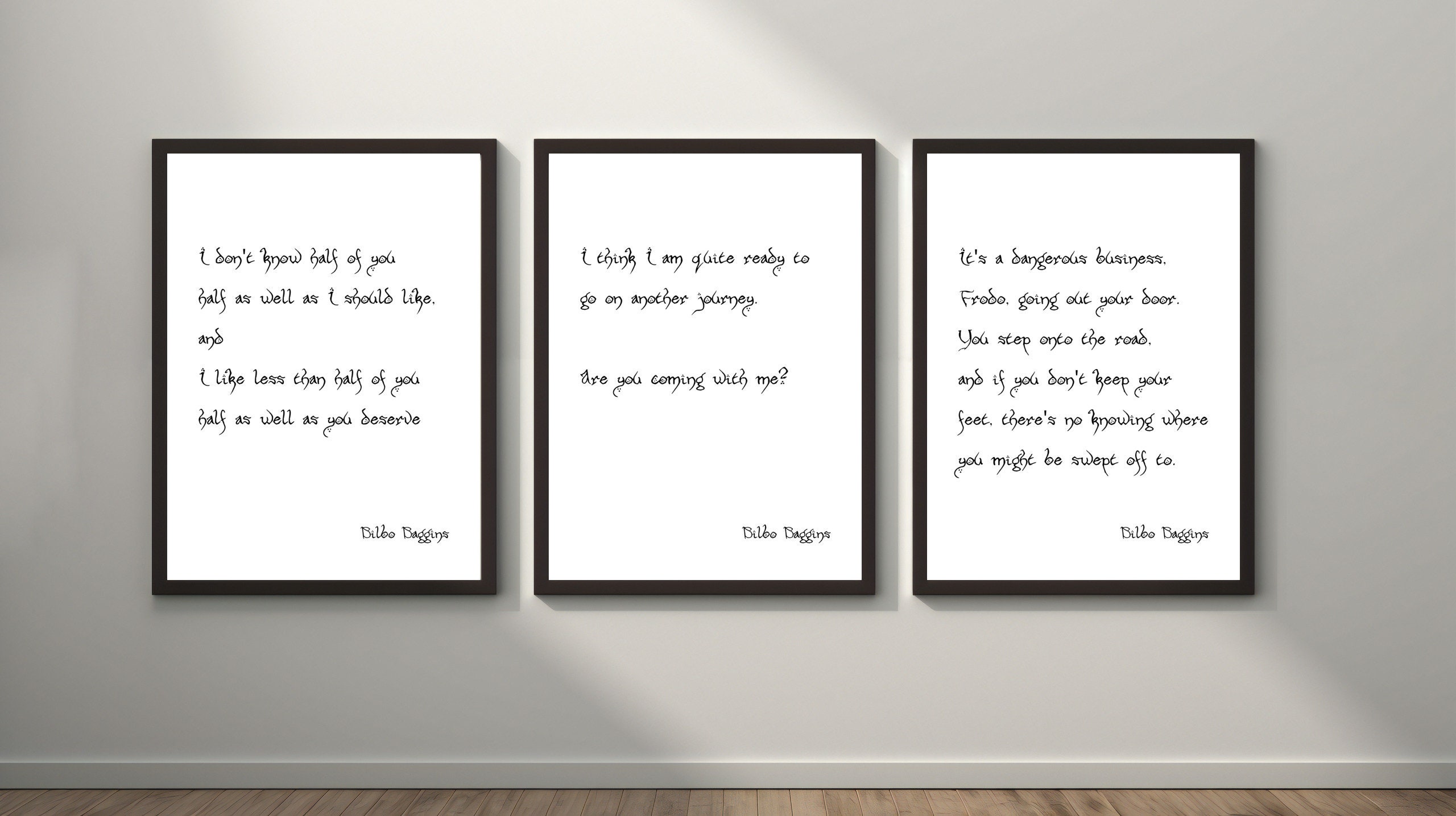Bilbo Baggins Quotes Set LOTR Quotes Bilbo's Birthday Etsy