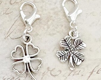 Clover Clip On Charms: Lucky Four Leaf Clover Stitch Marker Set