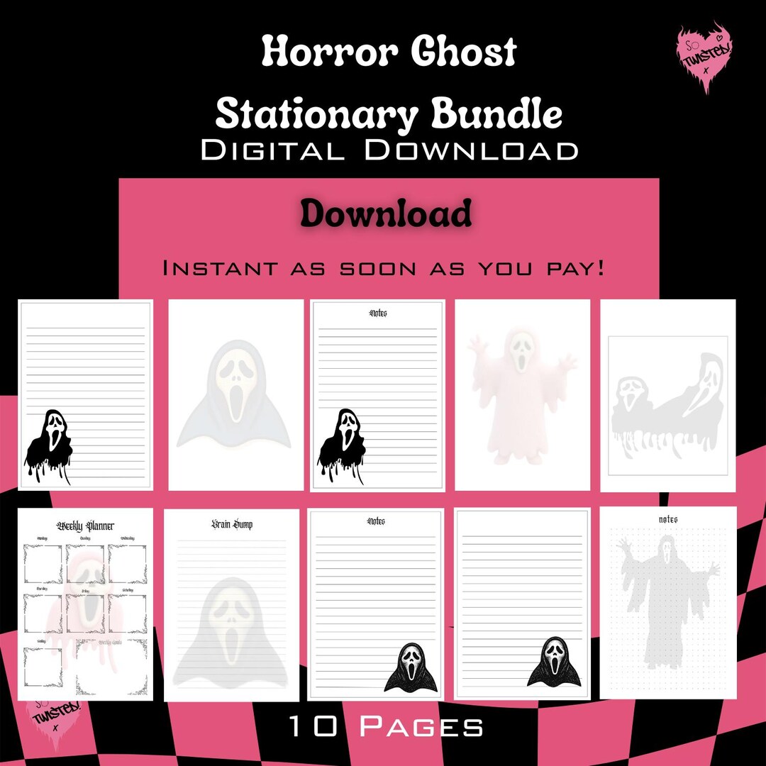 Horror Stationary Bundle | Ghost Notepad | Witchy Journal | Printable ...