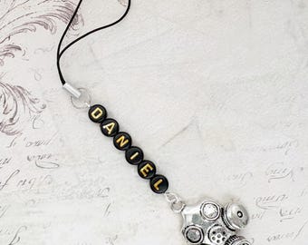 Personalised Gas Mask Phone Charm : Custom Mobile Accessory
