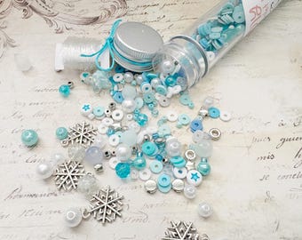 Blue Snowflake DIY Bracelet Kit: Kids Jewellery Making Craft