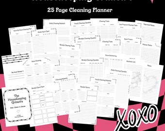 Gothic Cleaning Planner | The Housekeeping Grimoire | Barbed Wire Chore Chart | Organiser Printable | PDF Digital Download | Daily Checklist