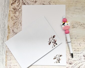Cow Writing Paper Set: Funny Stationery, Envelopes & Cow Pen