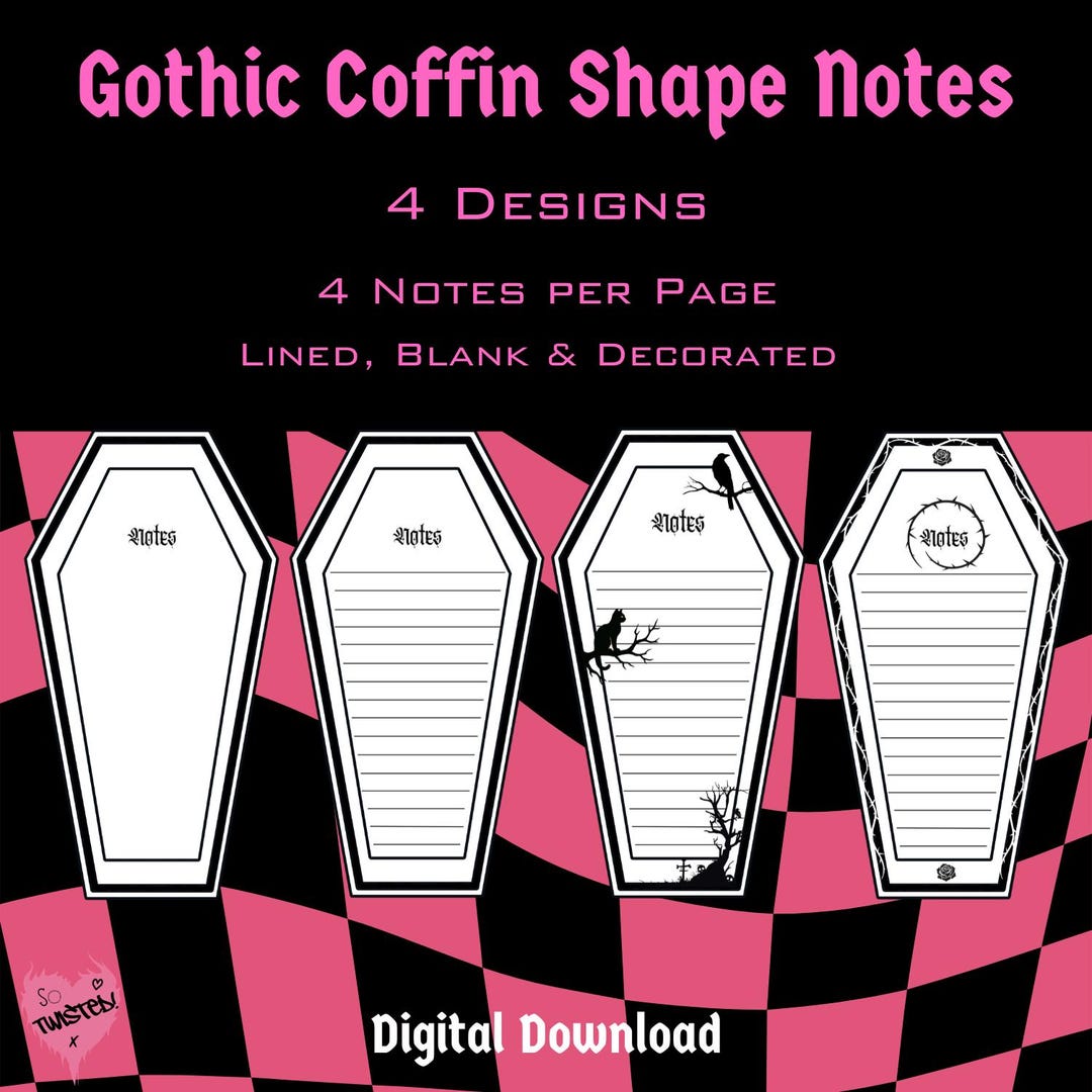 Coffin Note Printable | Witch Planner | Gothic Junk Journal | Digital ...