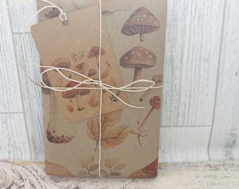 Mushroom Wrapping Paper Set: Autumn Woodland Gift Wrap, Tag & Twine
