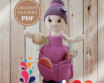 Crochet Crafter Granny Pattern,christmas crochet,Granny Halloween Gift,crochet granny pin cushion,crochet granny square patterns,granny doll