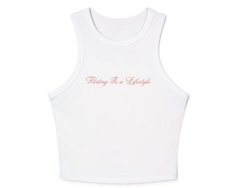 Flirting Is a Lifestyle Tank Top: Y2K Coquette Racerback