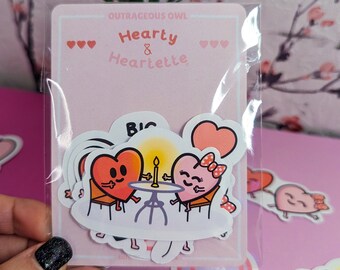 Kawaii Heart Character Sticker Pack ~ Hearty & Heartette ~ Stickers ~ Characters ~ Kawaii Stickers ~ Cute Sticker Packs ~ Kawaii ~ Cute