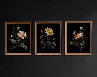 Dark Botanical Gallery Wall Art Moody Floral Print Set 10 - Etsy