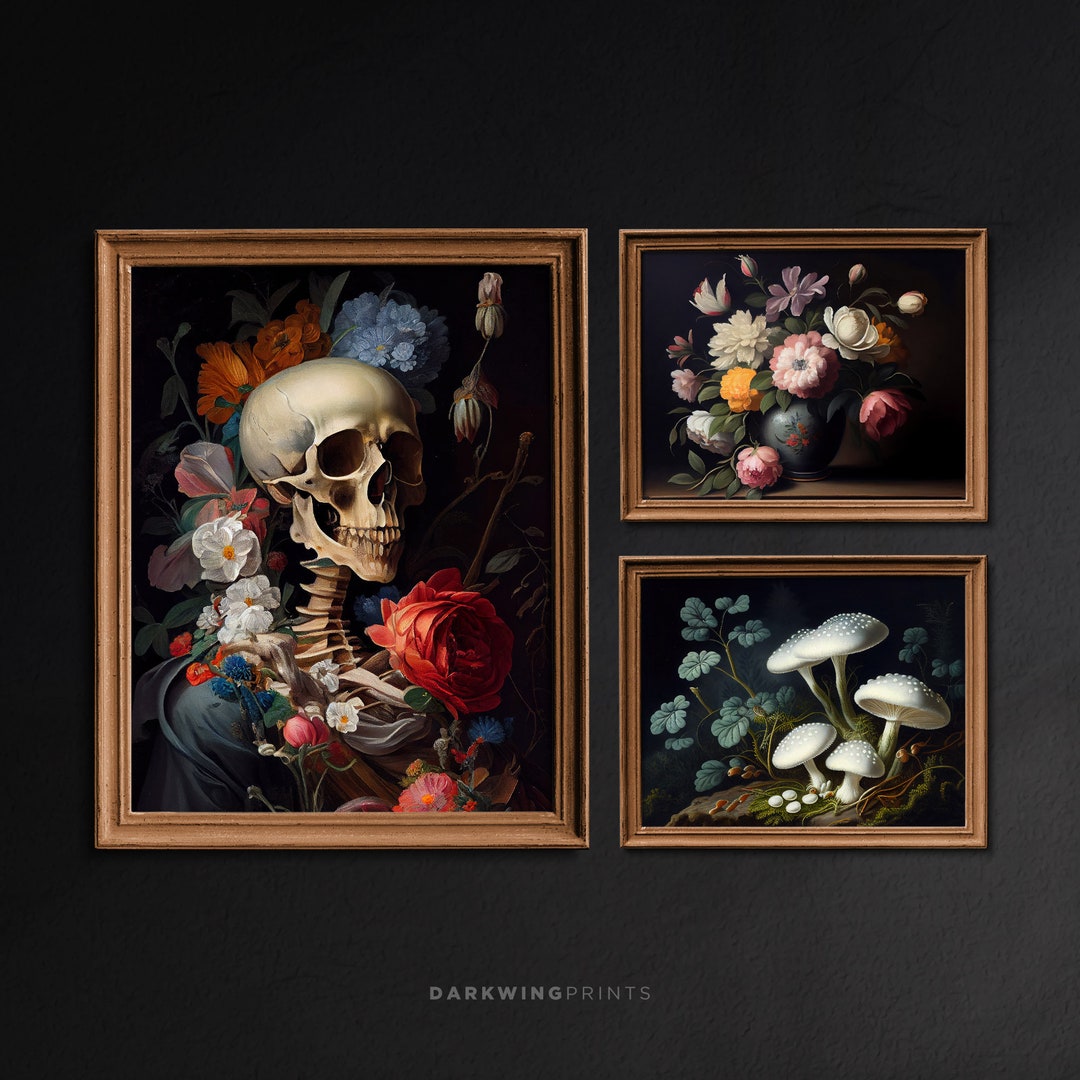 Set of 3 Moody Victorian Paintings, Dark Academia Printable Gallery