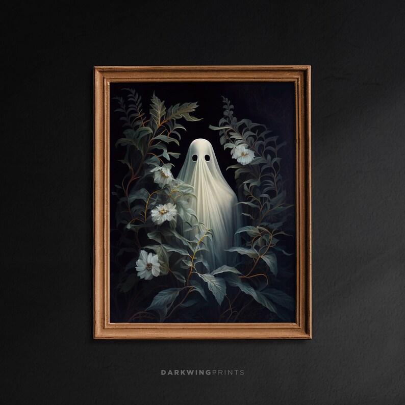 Dark Academia Gallery Wall Print Set of 3, Botanical Ghost Painting ...