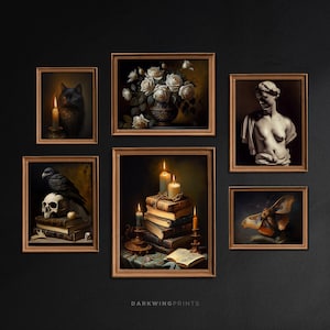 Dark Academia Gallery Wall Print Set, Vintage Art Prints, Dark Academia Decor, Victorian Art, Moody Gallery Wall Set, Printable Art / G241