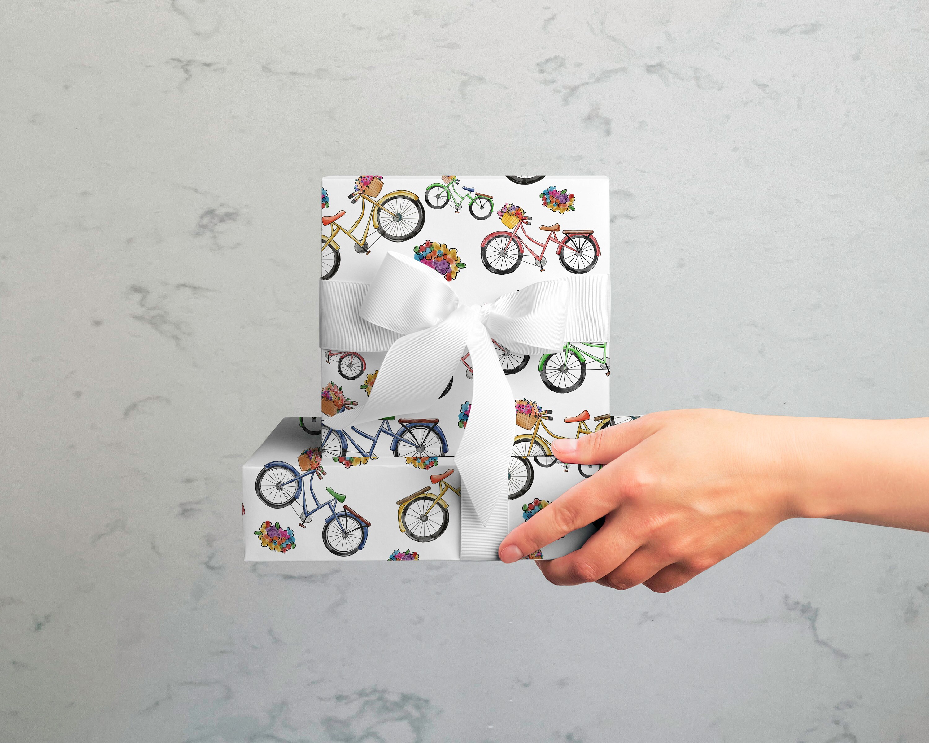 Bicycle Wrapping Paper, Bike Wrapping Paper, Colorful Bike Wrapping
